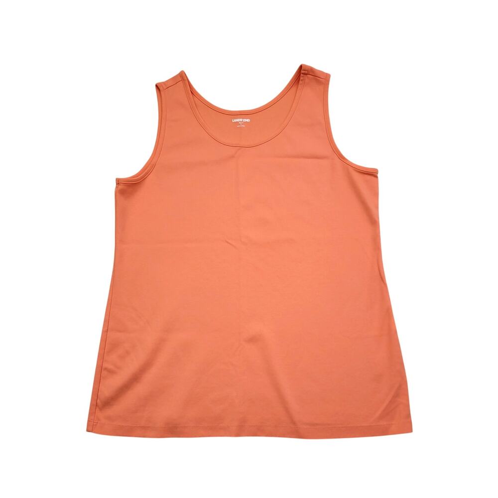 Lands End Scoop Neck 100% Cotton Tank Top XL/T Peach Orange